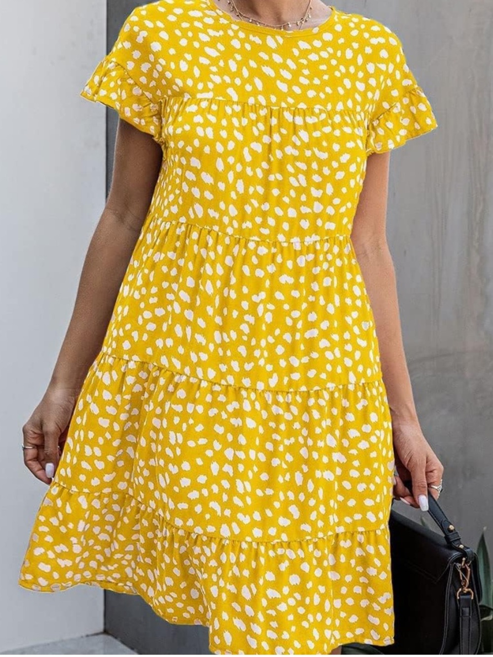 Polka Dot Tiered Mini Dress